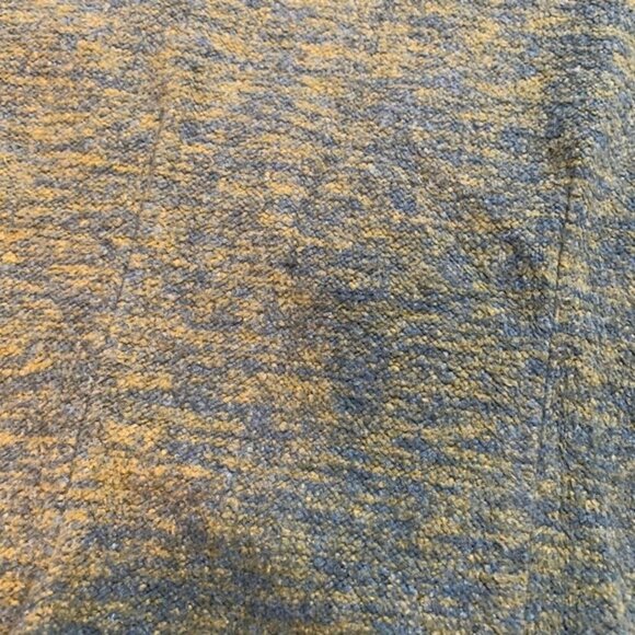 Green Brand Recycled Knit Top Blue Yellow Leaf Button Boho - Picture 2 of 12